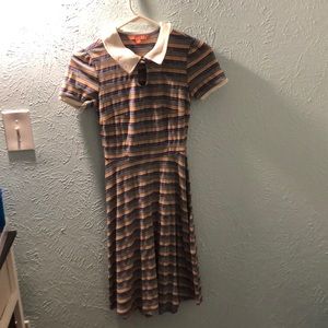 Striped collars dress